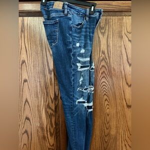 American Eagle Outfitters Ripped Dark Blue Skinny Jeggings